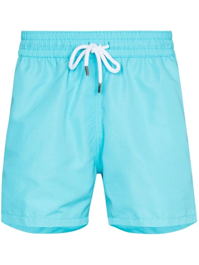 Shop Frescobol Carioca Knee-length Swimming Shorts In Blau