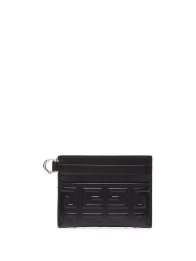 Shop Givenchy Embossed-finish Leather Cardholder In Schwarz