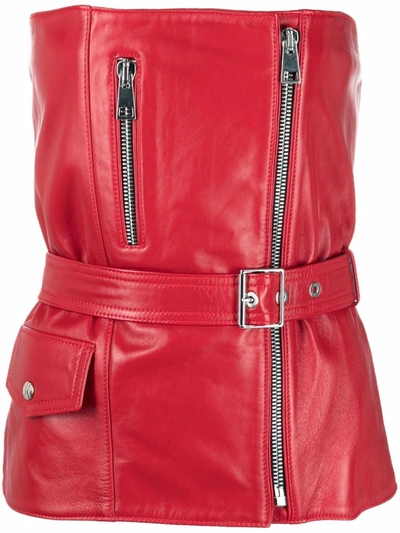 Shop Manokhi Strapless Biker Top In Rot