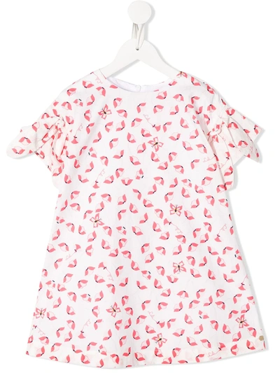 Lili Gaufrette Butterfly Print T-shirt In White