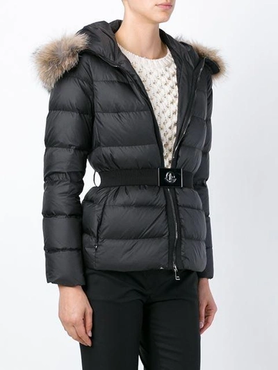 Moncler Tatie Hooded Fur-trimmed Quilted Down Coat In Black | ModeSens