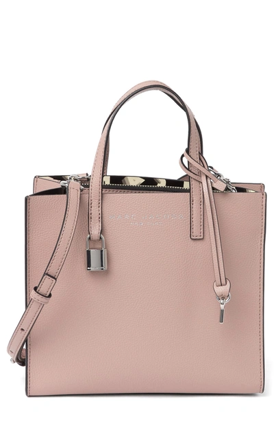 Shop Marc Jacobs Mini Grind Coated Leather Tote In Romantic Beige
