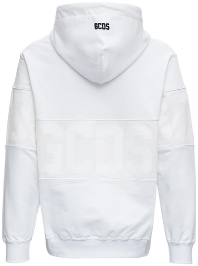Shop Gcds White Hoodie With Logo Band Detail