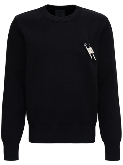 Shop Givenchy Black Sweater In Viscose Blend With 4g Lock Detail