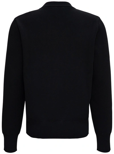 Shop Givenchy Black Sweater In Viscose Blend With 4g Lock Detail