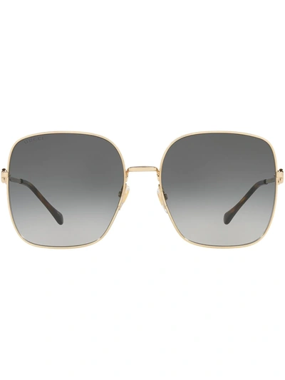 Shop Gucci Horsebit-embellished Sunglasses In Gold