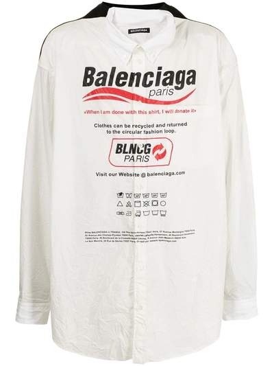 Shop Balenciaga Dry Cleaning Shirt In Weiss