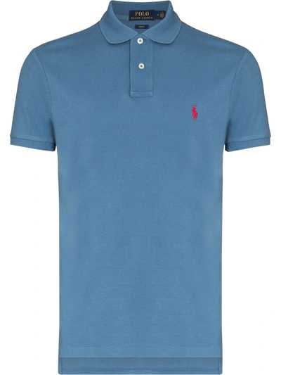 Shop Polo Ralph Lauren Logo-embroidered Polo Shirt In 蓝色