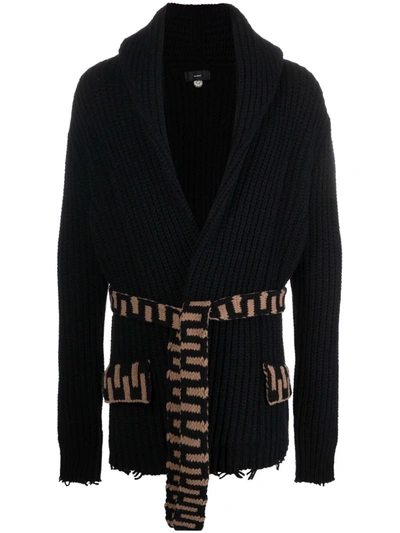 TIE-FASTENING KNITTED CARDIGAN