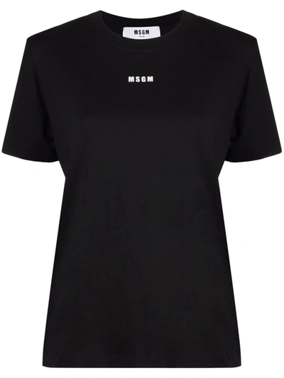 Shop Msgm Logo-print Short-sleeved T-shirt In Black