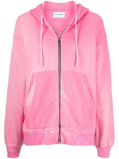 Shop Cotton Citizen Brooklyn Oversized Zip-up Hoodie In Pink