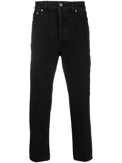 Shop Golden Goose Cropped Straight-leg Jeans In 黑色