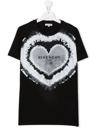 Shop Givenchy Heart-print Cotton T-shirt In Black