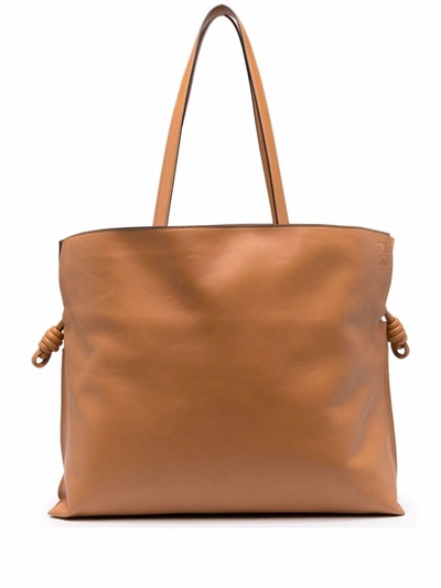Shop Loewe Flamenco Xl& Leather Handbag In Brown