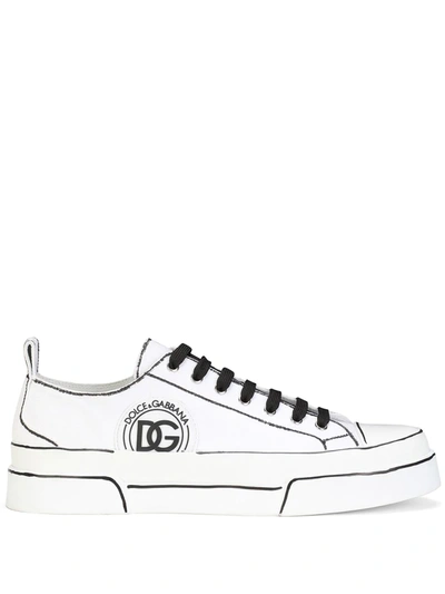 Shop Dolce & Gabbana Portofino Light Lace-up Sneakers In Weiss