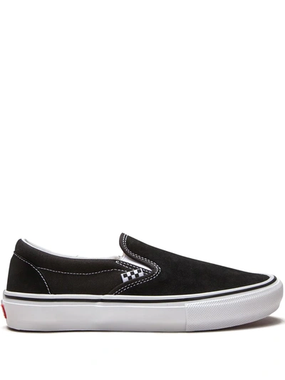 Shop Vans Skate Slip On Sneakers In Black