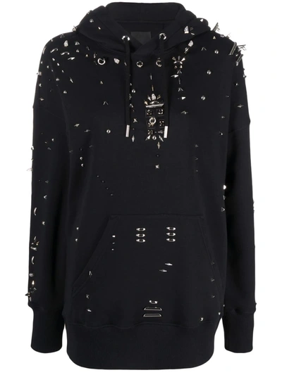 Black discount studded hoodie