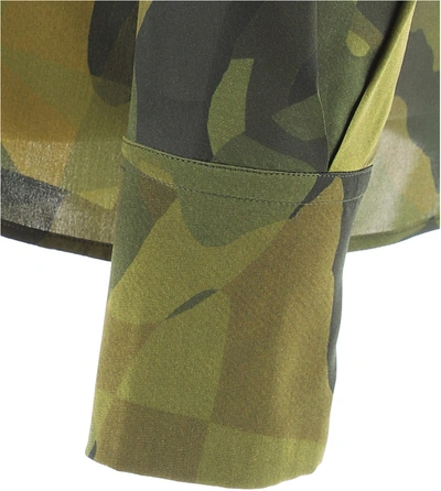 Shop Aspesi Camouflage Blouse In Green