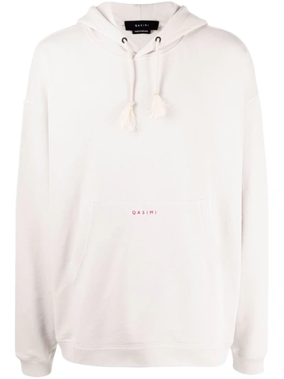 Shop Qasimi We The People Embroidered Hoodie In White