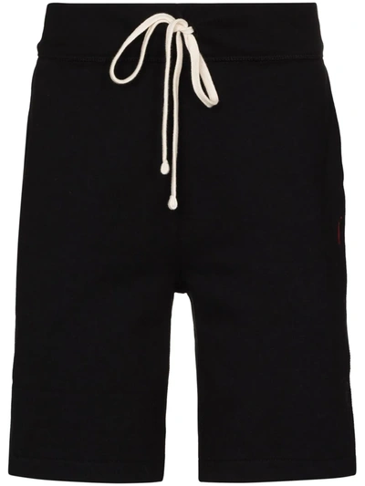 Shop Polo Ralph Lauren Drawstring Cotton-blend Shorts In Black