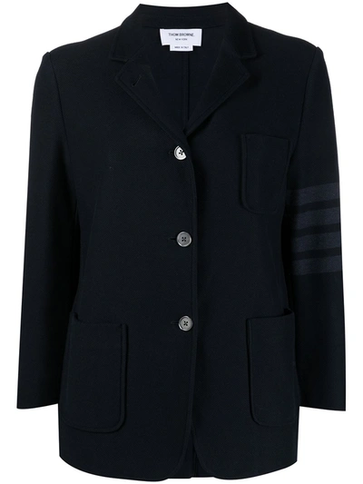 Thom Browne Blue 4-bar Stripe Single-breasted Blazer In Blau