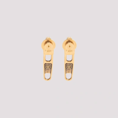 Shop Balenciaga Zip Earrings Jewellery In Metallic
