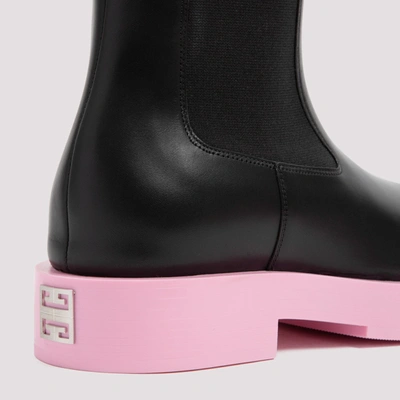 Givenchy Squared Flat Leather Chelsea Ankle Boots In Black