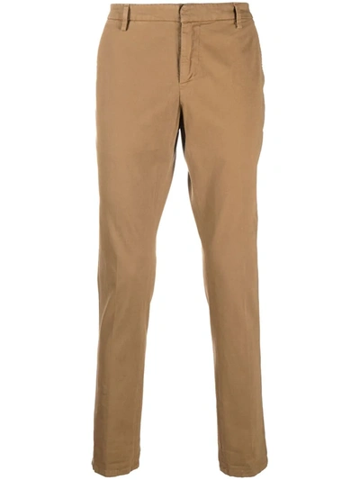 Shop Dondup Straight-leg Cotton Trousers In Nude