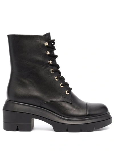 Shop Stuart Weitzman Nisha Lace-up Boots In Schwarz