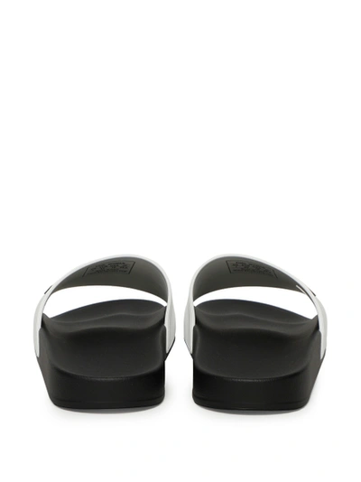 Shop Balenciaga Logo Pool Slide Sandal White And Black