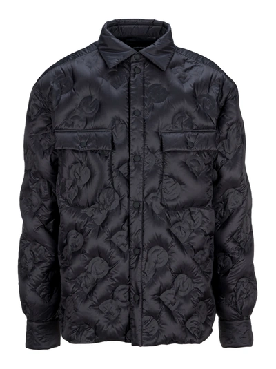 Shop Dolce & Gabbana Quilted Coach Down Jacket With Dg Embroidery In Black