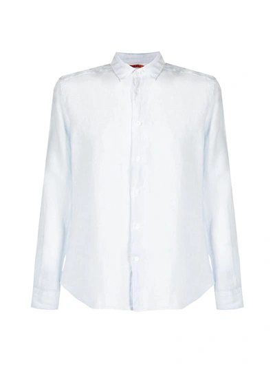 Shop Barena Venezia Linen Long-sleeve Shirt In Cielo