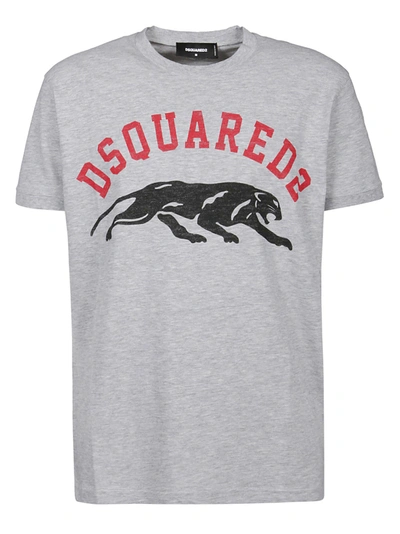 Shop Dsquared2 Tiger Dan T-shirt In M Grey Melange