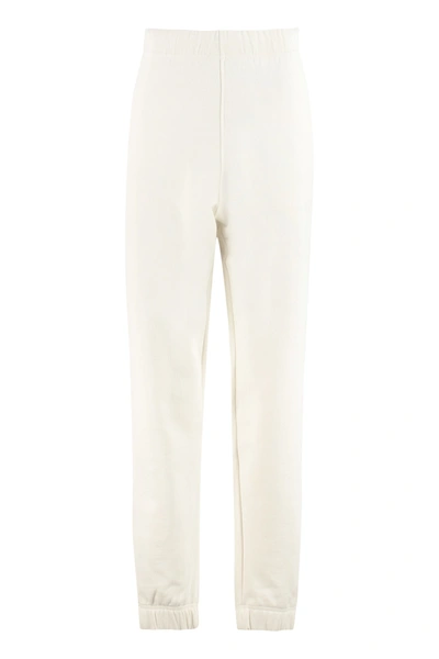 Shop Ganni Embroidered Sweatpants In Ecru