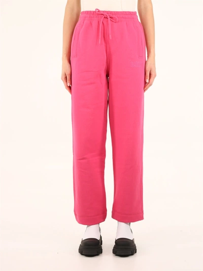 Shop Ganni Fuchsia Sweatpants In Pink