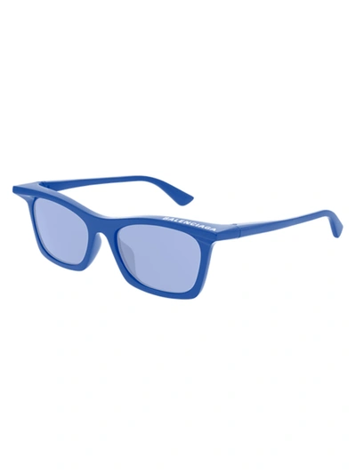 Shop Balenciaga Bb0099s Sunglasses In Blue Blue Blue