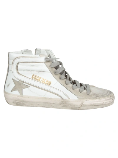 Shop Golden Goose Classic Slide Sneakers In White/ice