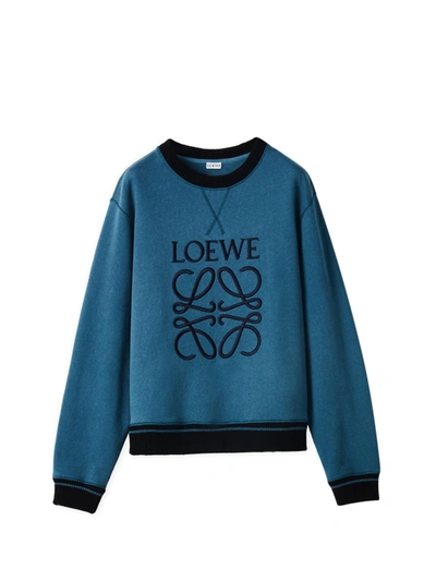 Shop Loewe Anagram Sweatshirt In Duck Blue