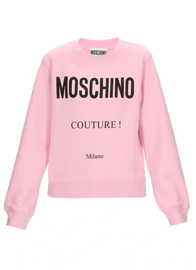 Shop Moschino Logo Sweatshirt In Pink