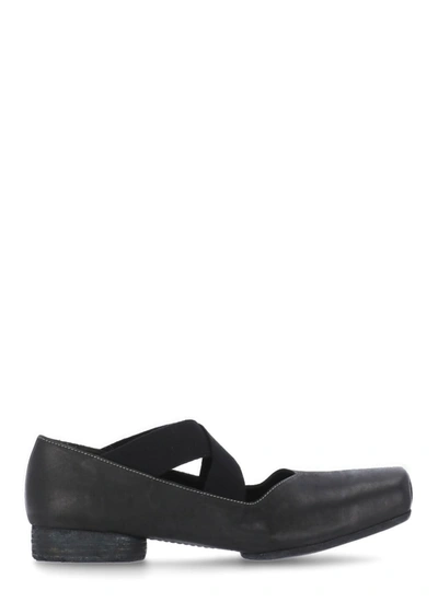 Shop Uma Wang Leather Flat Shoe In Black