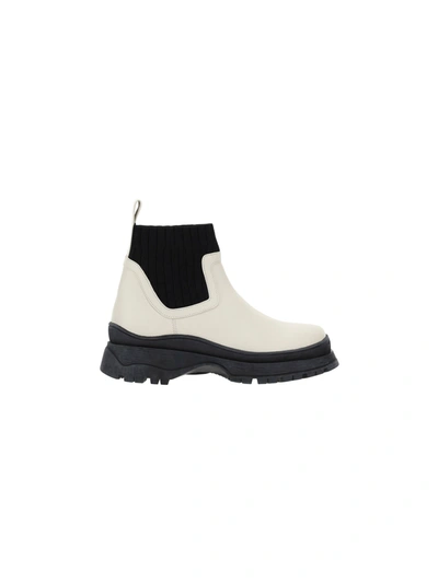 Shop Staud Ankle Boots In Cream/black