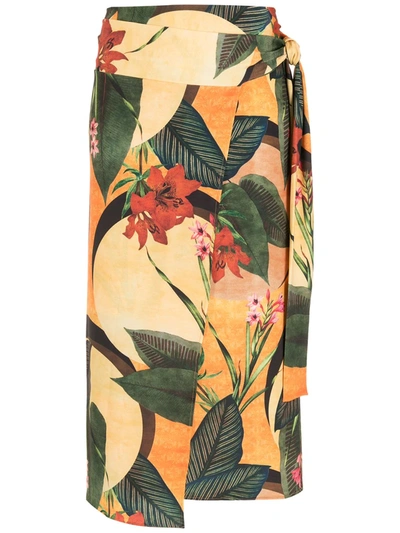 Shop Lygia & Nanny Orixa Floral-print Skirt In 黄色