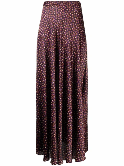 Shop Paco Rabanne Floral Flared Maxi Skirt In 黑色