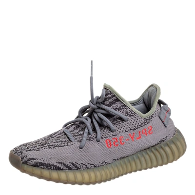 Pre-owned Yeezy X Adidas Grey Knit Fabric Boost 350 V2 Beluga 2.0 Sneakers Size 40 2/3
