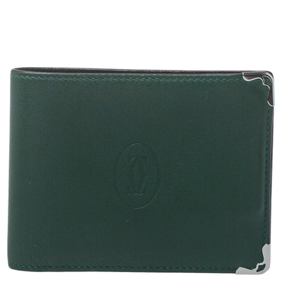 Pre-owned Cartier Bifold Wallet In Green
