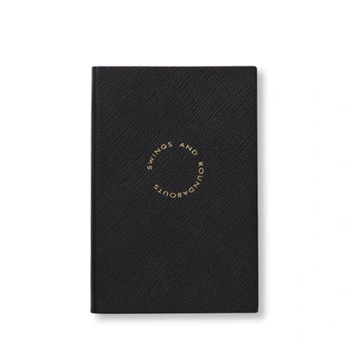 Shop Smythson Swings And Roundabouts Chelsea Notebook In Panama In Black