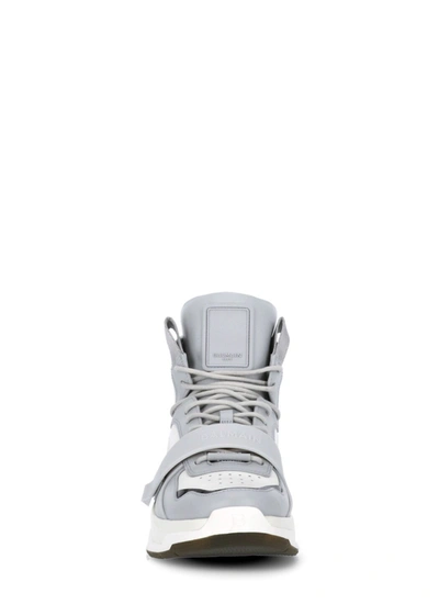 Shop Balmain Sneakers In Blanc/gris