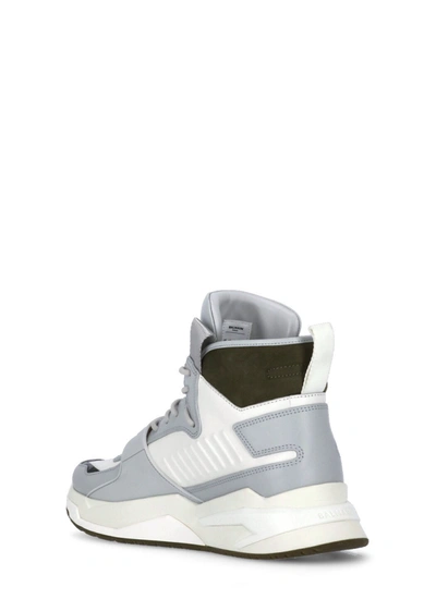 Shop Balmain Sneakers In Blanc/gris