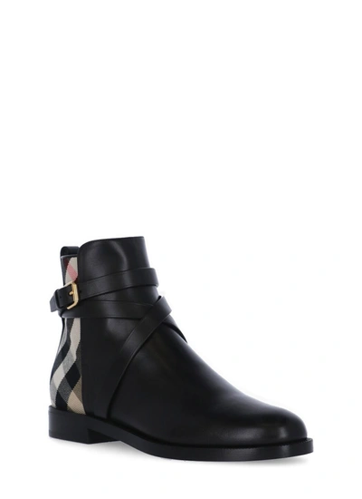 Shop Burberry Boots Black In Black-archive Beige