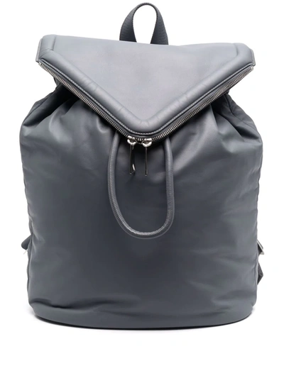 Shop Bottega Veneta Beak Leather Backpack In Grau